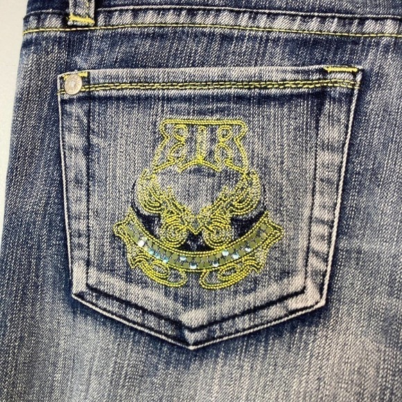 ROCK & Republic Roth 5432 crthwaw Flare Jeans Women's 29 Rhinestones Embroidered - Picture 10 of 12